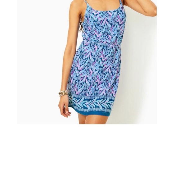 Lilly Pulitzer Cannavale Dress Barton Blue Star Gazing Engineered Knit Dress XL - Picture 2 of 5
